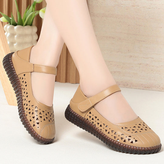 Damen Mary Jane Clogs mit atmungsaktivem Design und elastischem Riemen EB