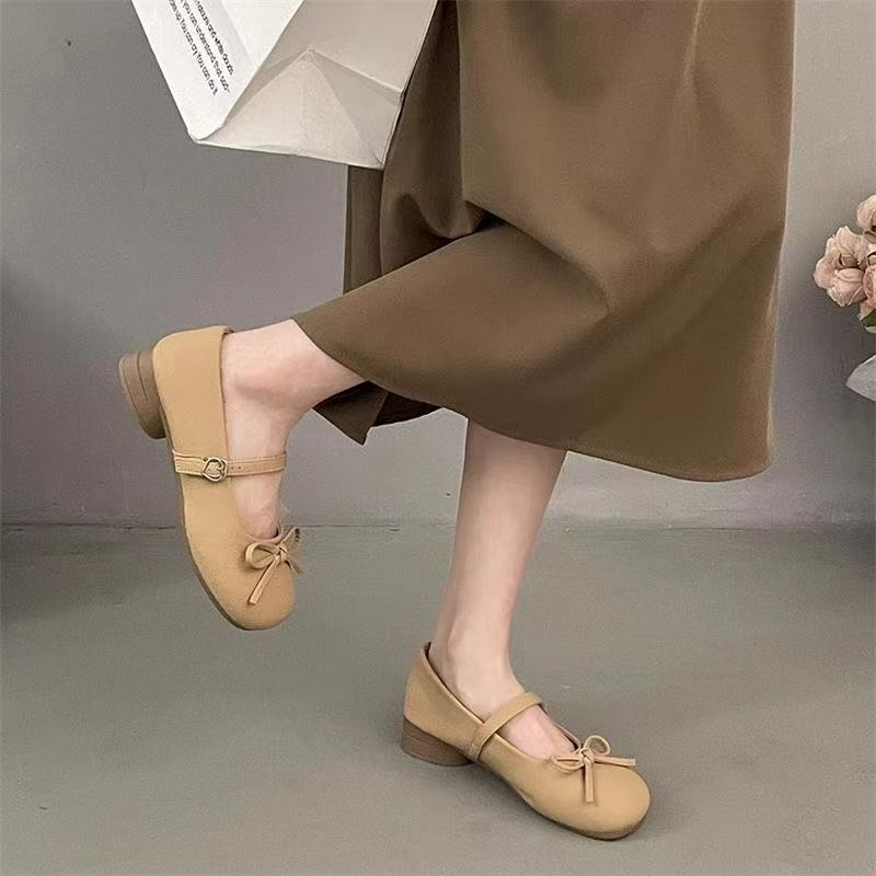 Damen Ballerinas mit Rüschendetail und bequemer Schnalle EB