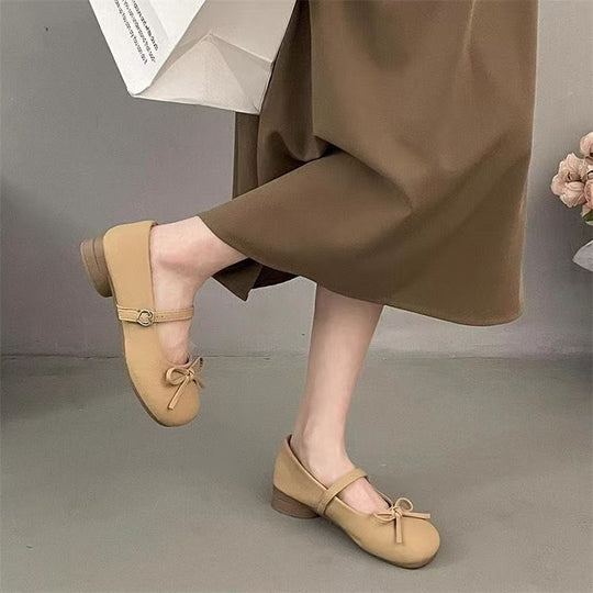 Damen Ballerinas mit Rüschendetail und bequemer Schnalle EB