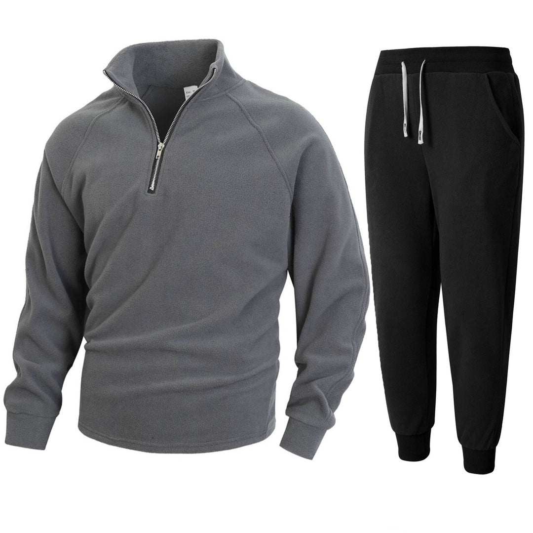 Herren Fleece-Relaxanzug mit halblangem Reißverschluss EB