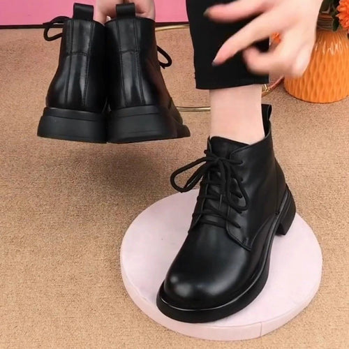 Damen Modische Stiefeletten mit klassischem Schnürdesign EB