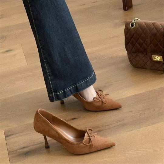 Damen elegante Pumps mit modischer Schleifenverzierung EB