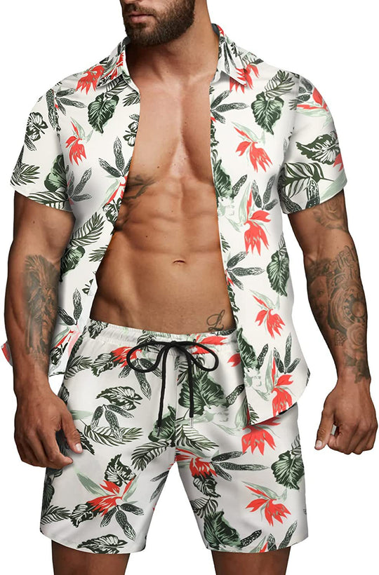 Herren kurzärmliges Hemd und Badeshorts Set EB