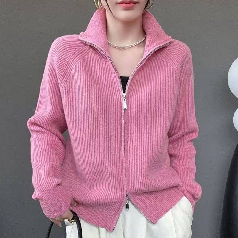 Damen Strickjacke mit hohem Kragen EB