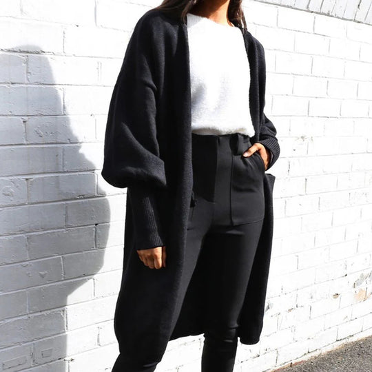 Damen Übergröße Cardigan mit lässigem Schnitt und tiefen Taschen EB