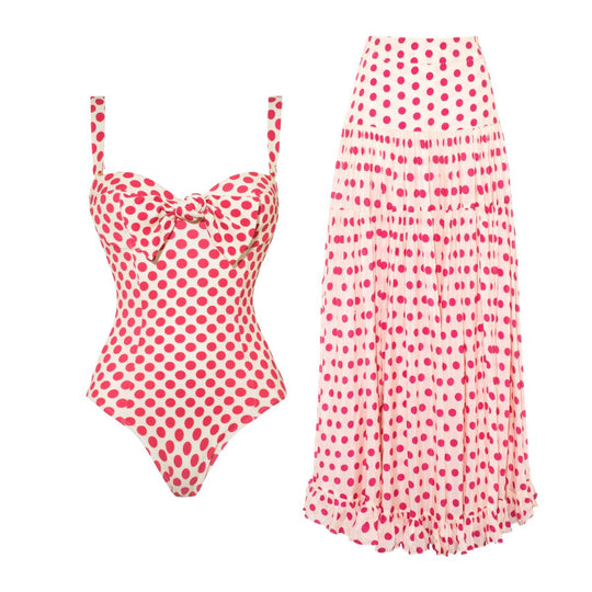 Damen Bikiniset mit Bandeau-Oberteil und Rüschenshorts EB