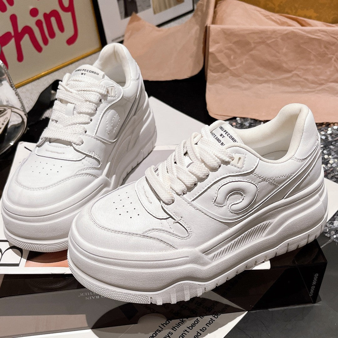 Damen modische Chunky Sneakers mit hohem Plateau und atmungsaktiver Obermaterialstruktur EB