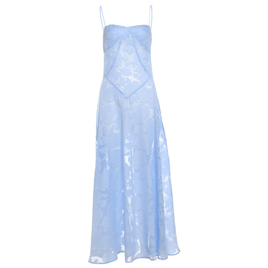 Damen Maxikleid mit elegantem Spitzenbesatz und verführerischem Schnitt EB