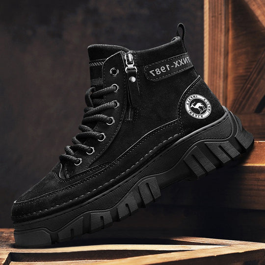 Damen Modische High-Top Stiefel mit robustem Profil und innovativem Verschlusssystem EB