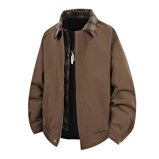 Herren lässige Übergangsjacke mit hohem Kragen und elastischem Bund EB