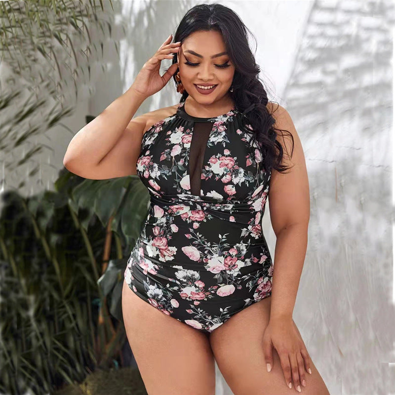 Damen Hochwertiger Badeanzug mit floralen Akzenten EB