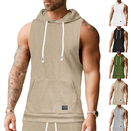 Unisex ärmelloses Kapuzenshirt mit Struktur EB