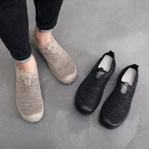 Damen atmungsaktive Slip-On Sneakers mit elastischem Einsatz EB