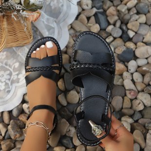 Damen Komfortable Sandalen mit elegantem Flecht-Design EB