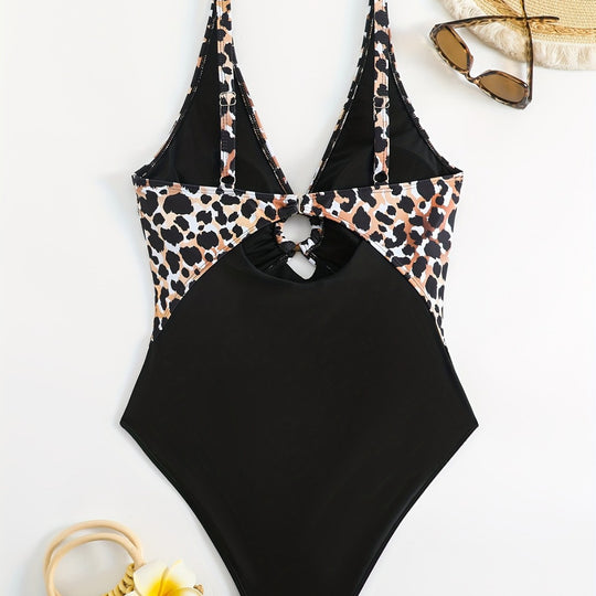 Damen Einteiliger Badeanzug mit Tiermuster EB