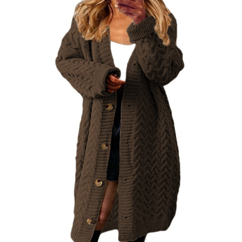 Damen Grobstrick Cardigan mit Knopfdetails und strukturiertem Muster EB
