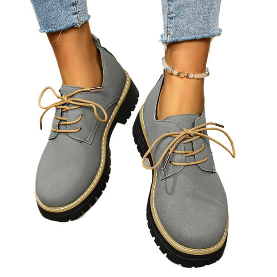 Damen Bequeme Schnürschuhe mit rutschfester Sohle EB