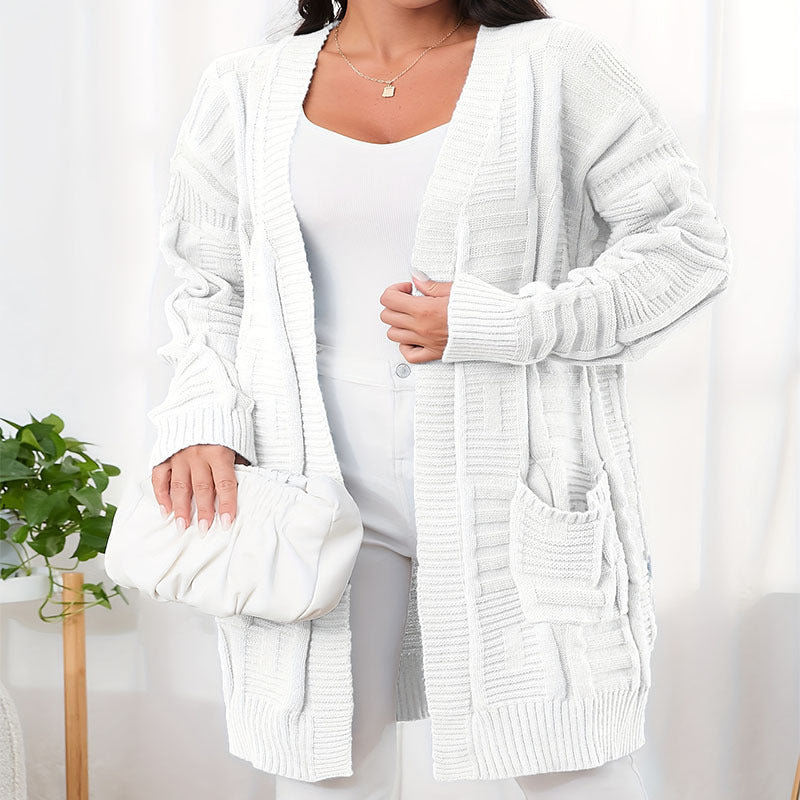 Damen Strickjacke mit strukturiertem Muster und praktischen Taschen EB