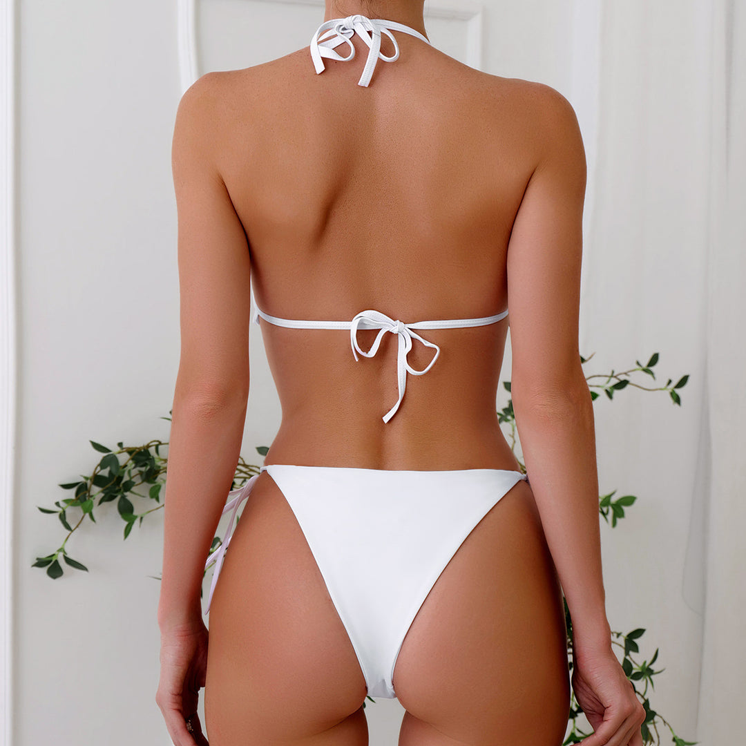 Damen Bikini mit verspieltem Rüschendesign und verstellbaren Trägern EB