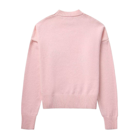 Damen Bequem Gestrickter Kurzpullover EB