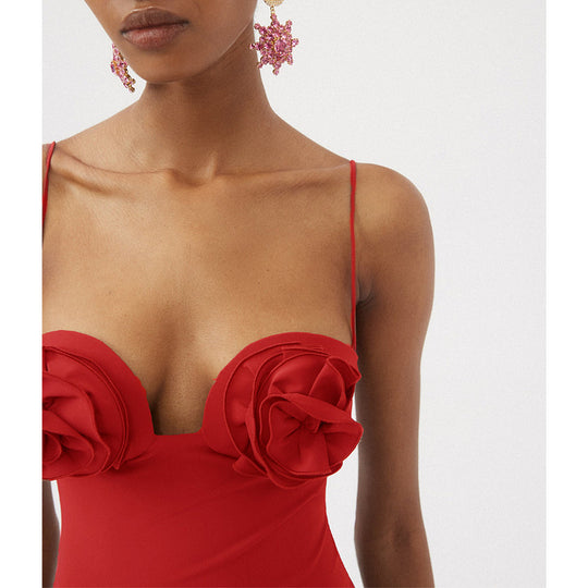 Damen Eleganter Rüschentop mit Blumenmotiven EB