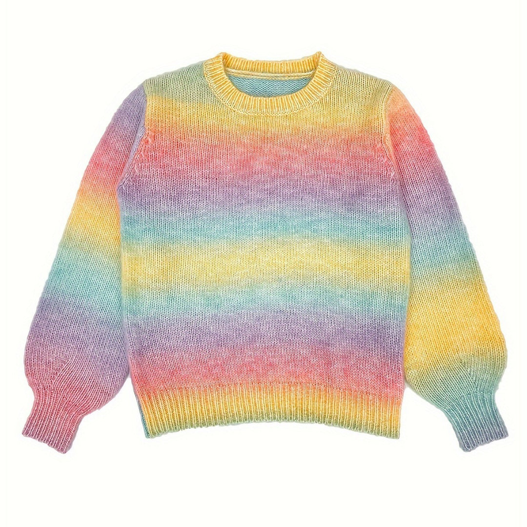 Damen modischer Pullover mit sanften Farbverlauf und relaxed Fit EB