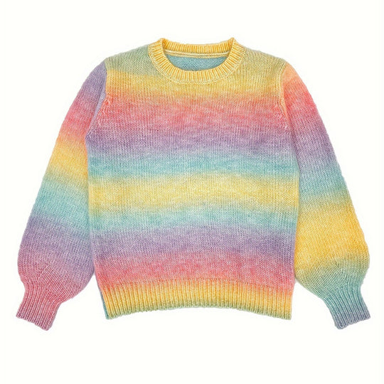 Damen modischer Pullover mit sanften Farbverlauf und relaxed Fit EB