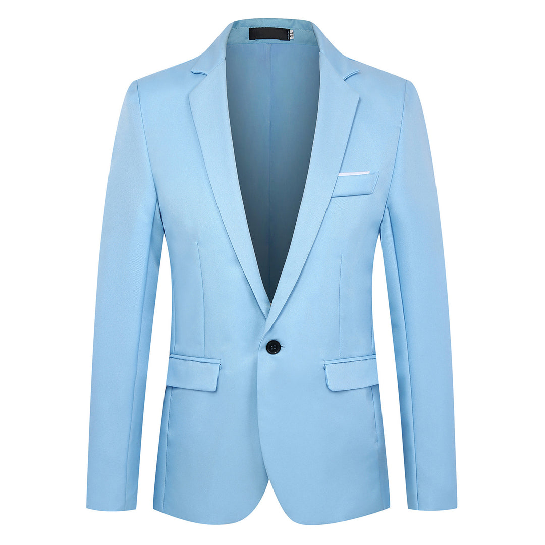 Herren nan tailliertes Satin-Sakko mit schmaler Silhouette, Notch-Revers und dekorativer Brustpaspel EB