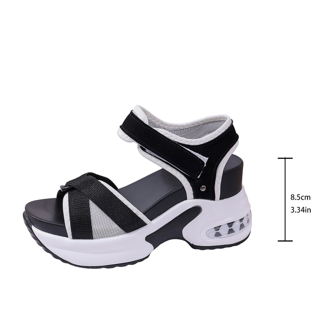 Damen Wedge-Sandalen mit luftiger Mesh-Oberfläche und verstellbaren Riemen EB