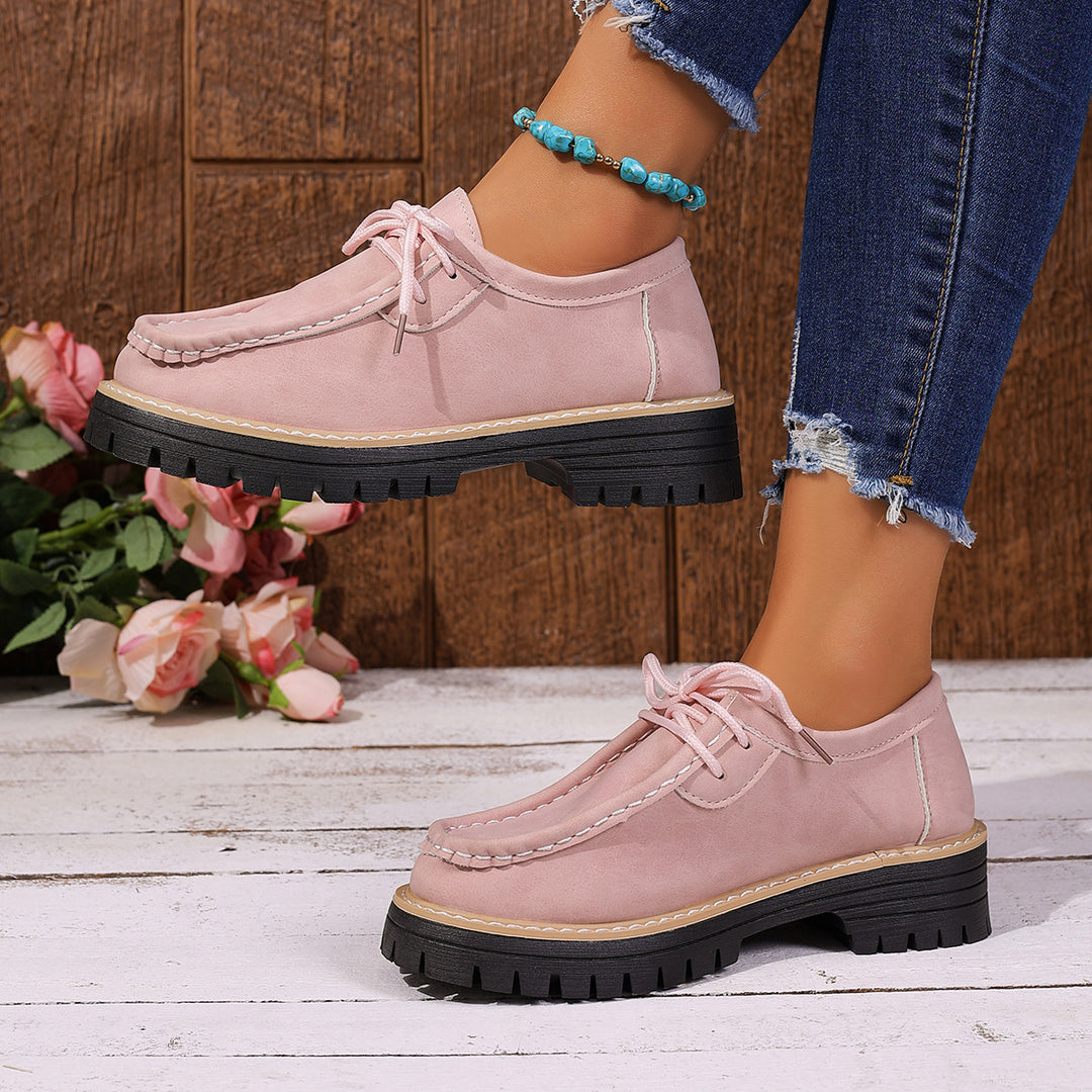 Damen Freizeitschuhe mit modischem Schnürdesign und rutschfester Sohle EB