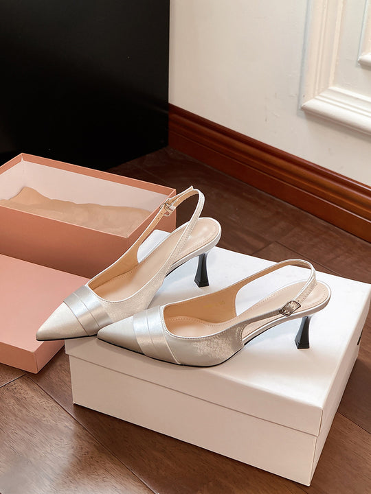 Damen Slingback-Pumps mit elegantem Spitzenzehen und verstellbarem Riemen EB