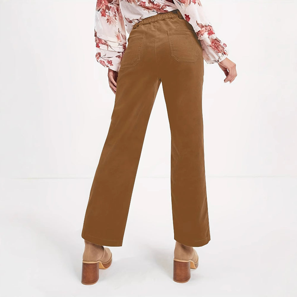 Damen Hochgeschnittene Bundfaltenhose EB
