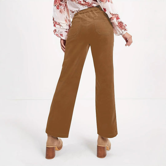 Damen Hochgeschnittene Bundfaltenhose EB