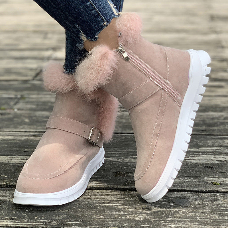 Damen Warmfutter-Stiefel mit modischem Fellbesatz EB