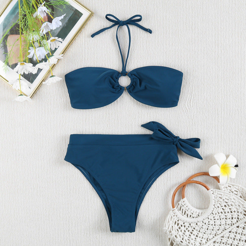 Damen Bandeau-Bikini mit verstellbaren Trägern und hochwertigem Twist-Design EB