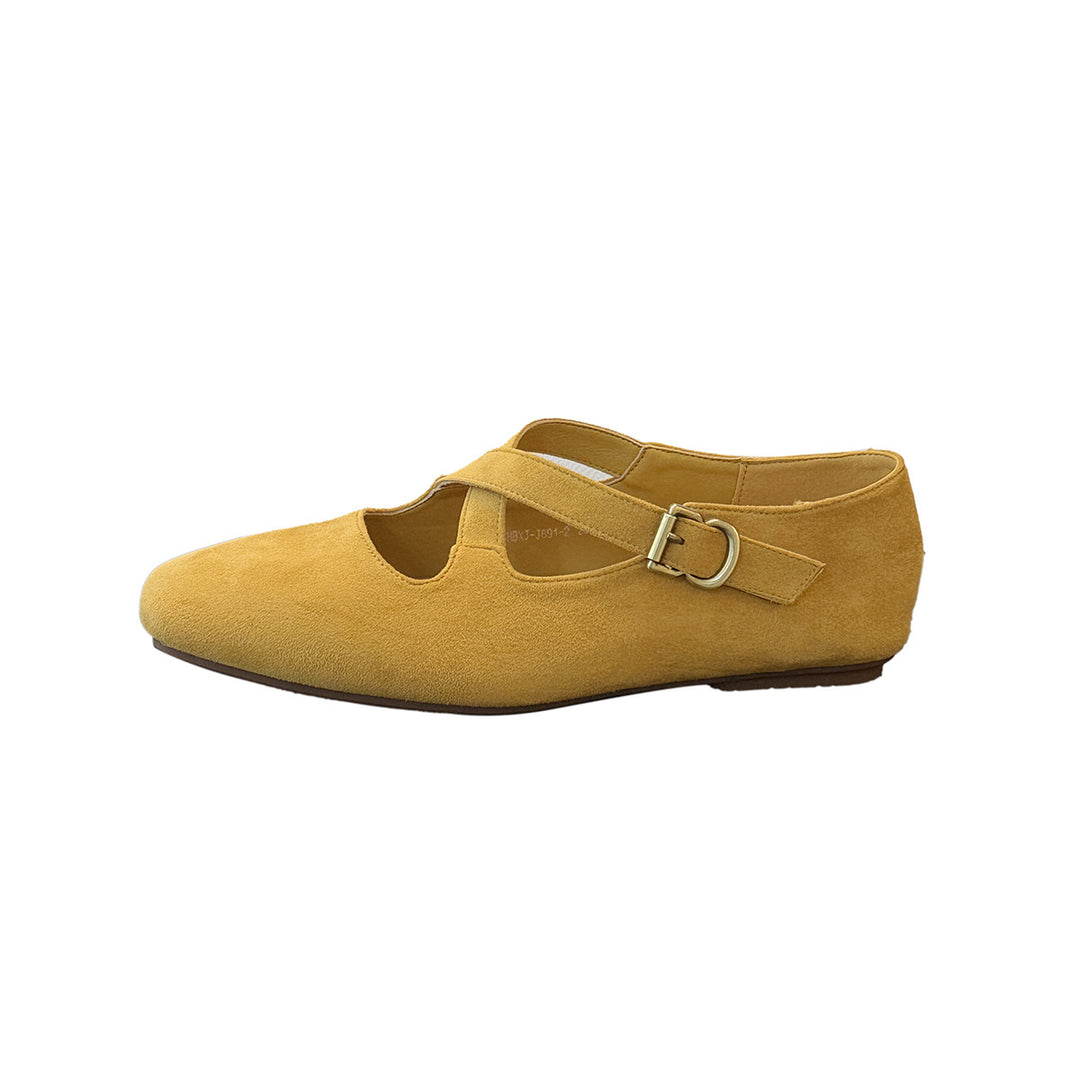 Damen Elegante Mokassins mit modischem Kreuzband und weicher Veloursleder-Oberfläche EB
