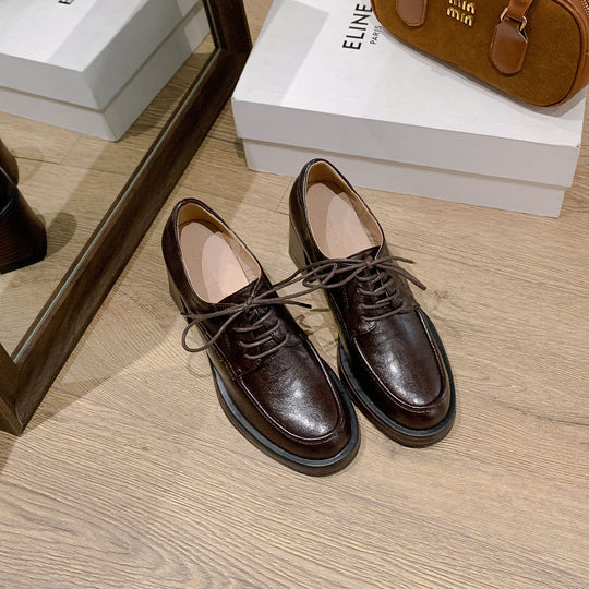 Damen Schnürschuhe mit elegantem Blockabsatz und modischem Finish EB