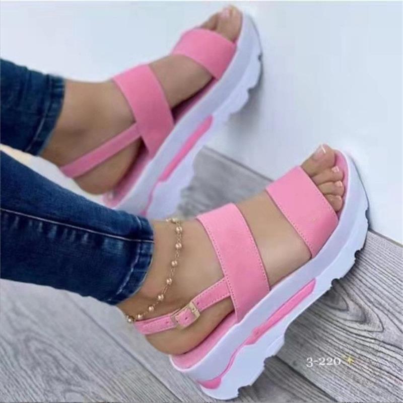 Damen Wedge-Sandalen mit modischem Riemen-Design und anatomisch geformtem Fußbett EB