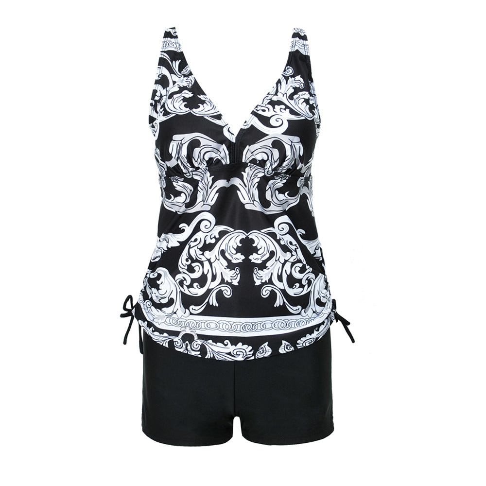 Damen Sportlicher Badeanzug mit dekorativem Oberteil EB