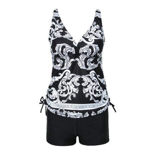 Damen Sportlicher Badeanzug mit dekorativem Oberteil EB