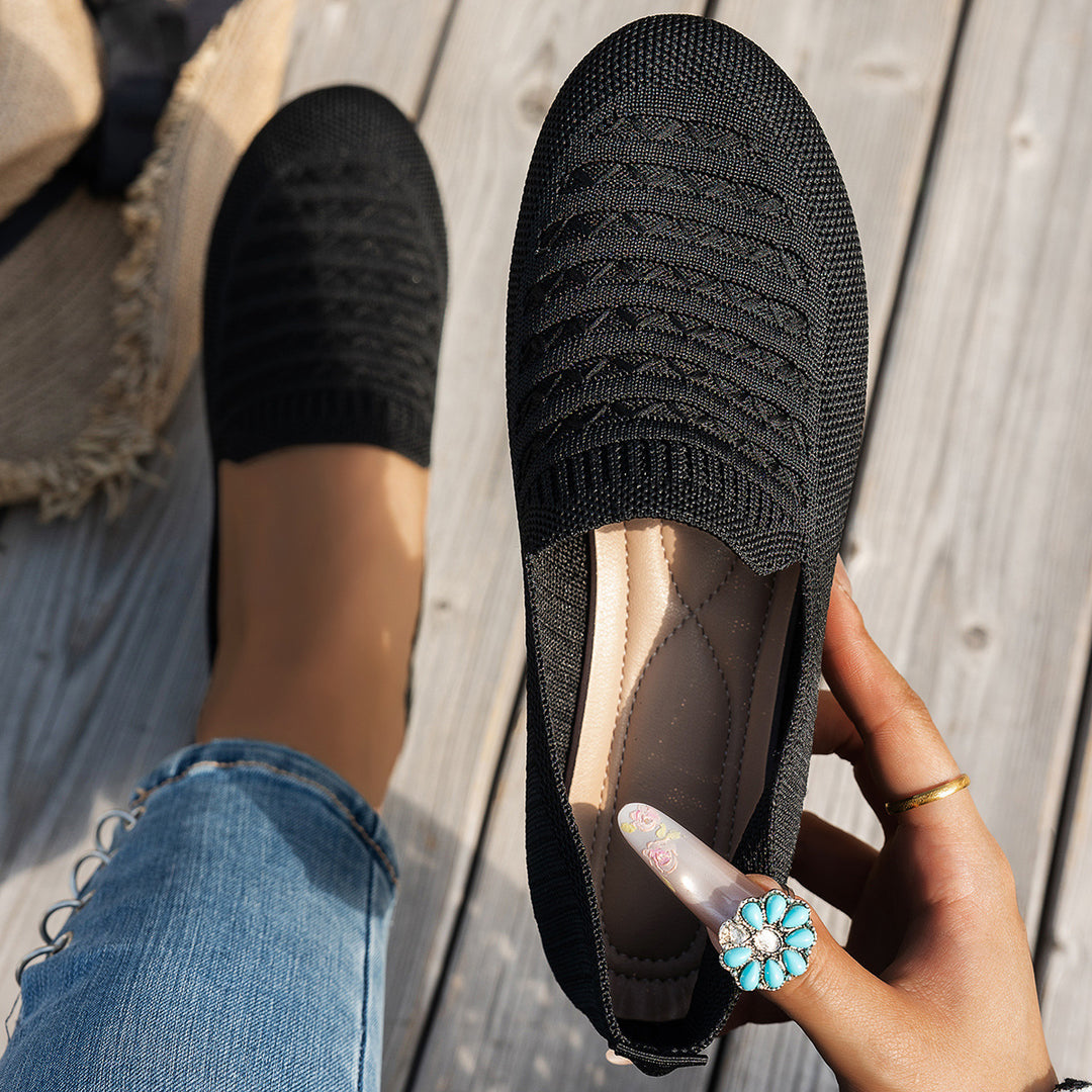 Damen komfortable Slipper mit innovativem Strickdesign EB
