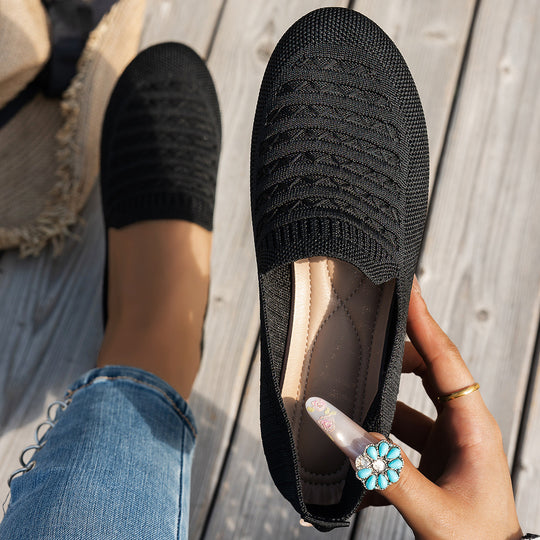 Damen komfortable Slipper mit innovativem Strickdesign EB