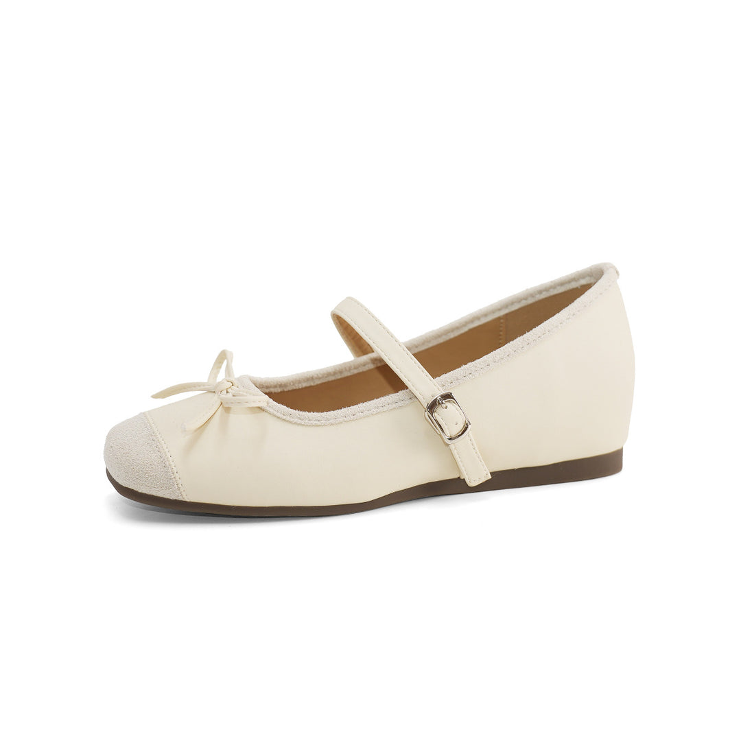 Damen Ballerinas mit modischem Riemen und Schleifenapplikation EB
