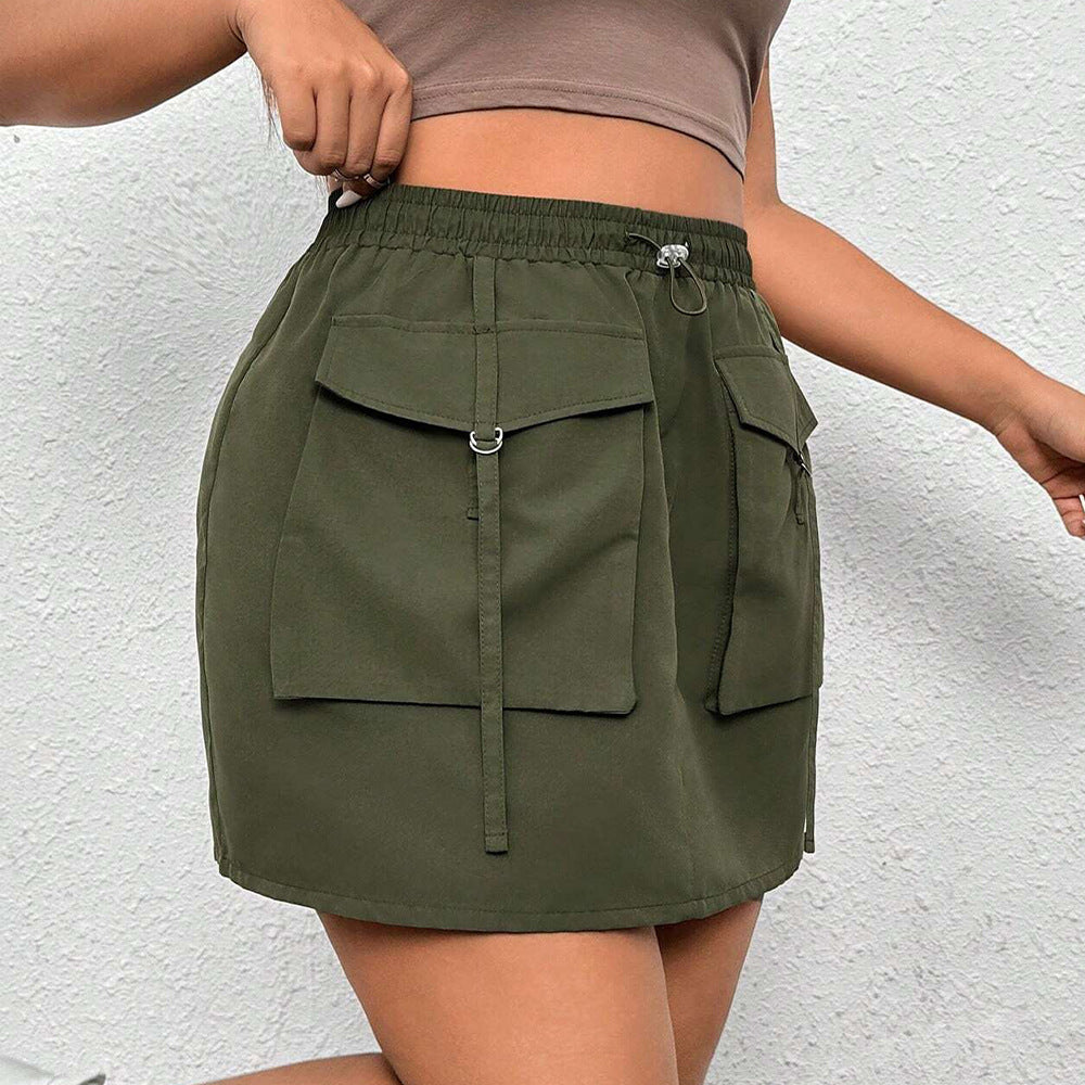 Damen Minirock mit praktischen Taschen und verstellbarem Taillenbund EB