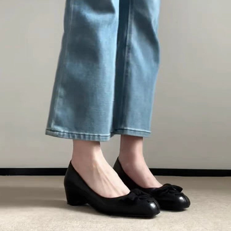 Damen elegante Ballerinas mit hochwertiger Schleifenapplikation EB