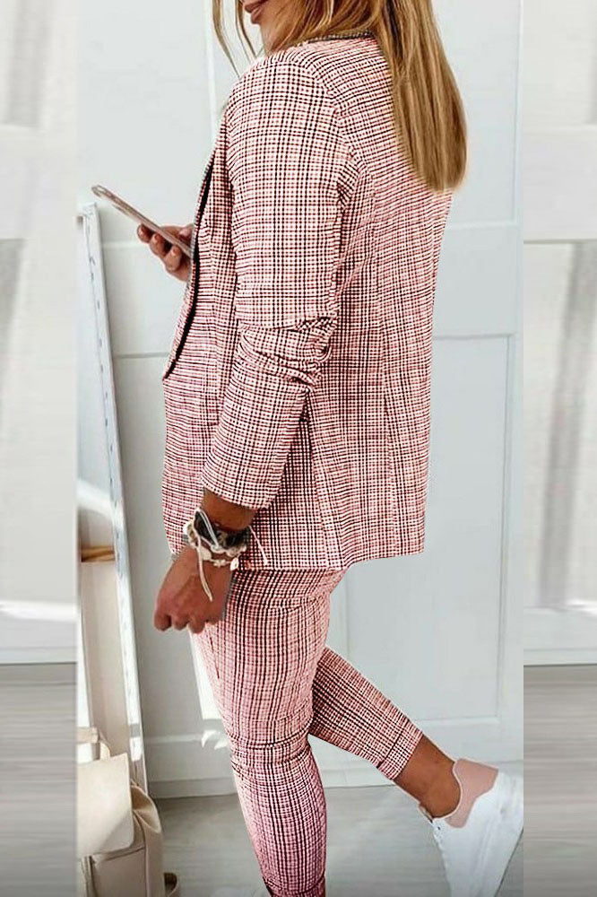 EB | Karo Blazer Mantel & Kordelzughose Satz
