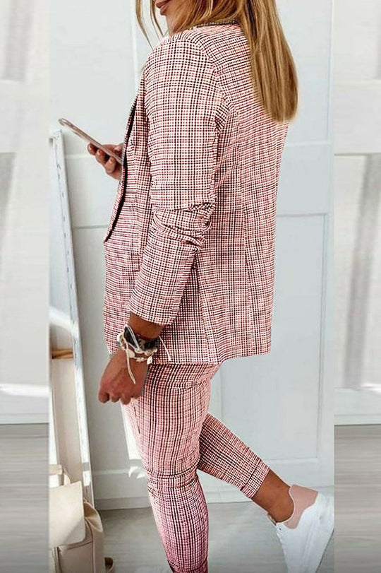 EB | Karo Blazer Mantel & Kordelzughose Satz