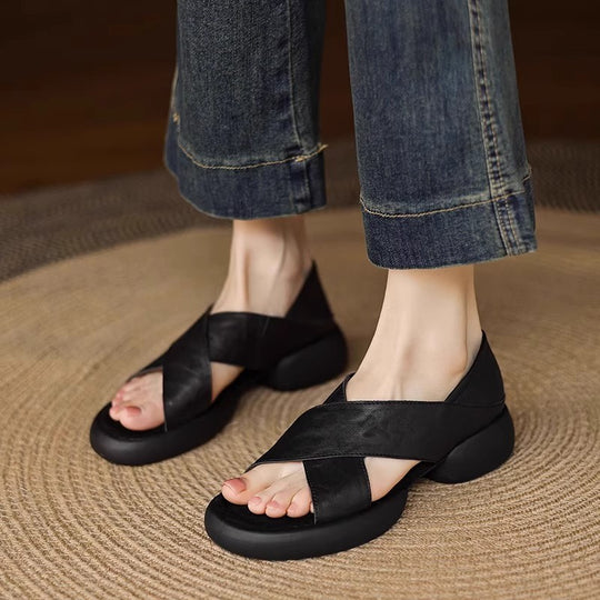 Damen Moderne Komfortsandalen mit Klettverschluss EB