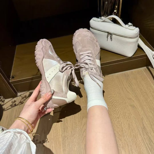 Damen modische Sneakers mit atmungsaktiver Oberflächenstruktur und rutschfester Gummisohle EB
