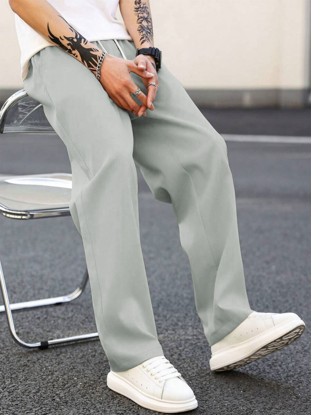 Herren modische Freizeithose mit weiter Passform und elastischem Bund EB